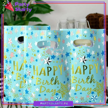 Multi Color Star & Happy Birthday Printed Theme Goody Bags for Birthday Party Decoration and Celebration